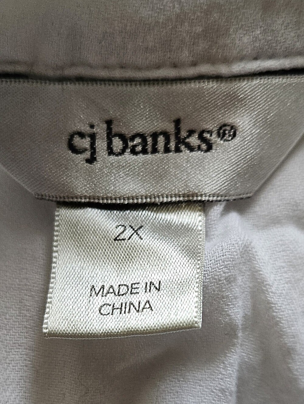 CJ Banks White Button-Front Blouse - Picture 2 of 4